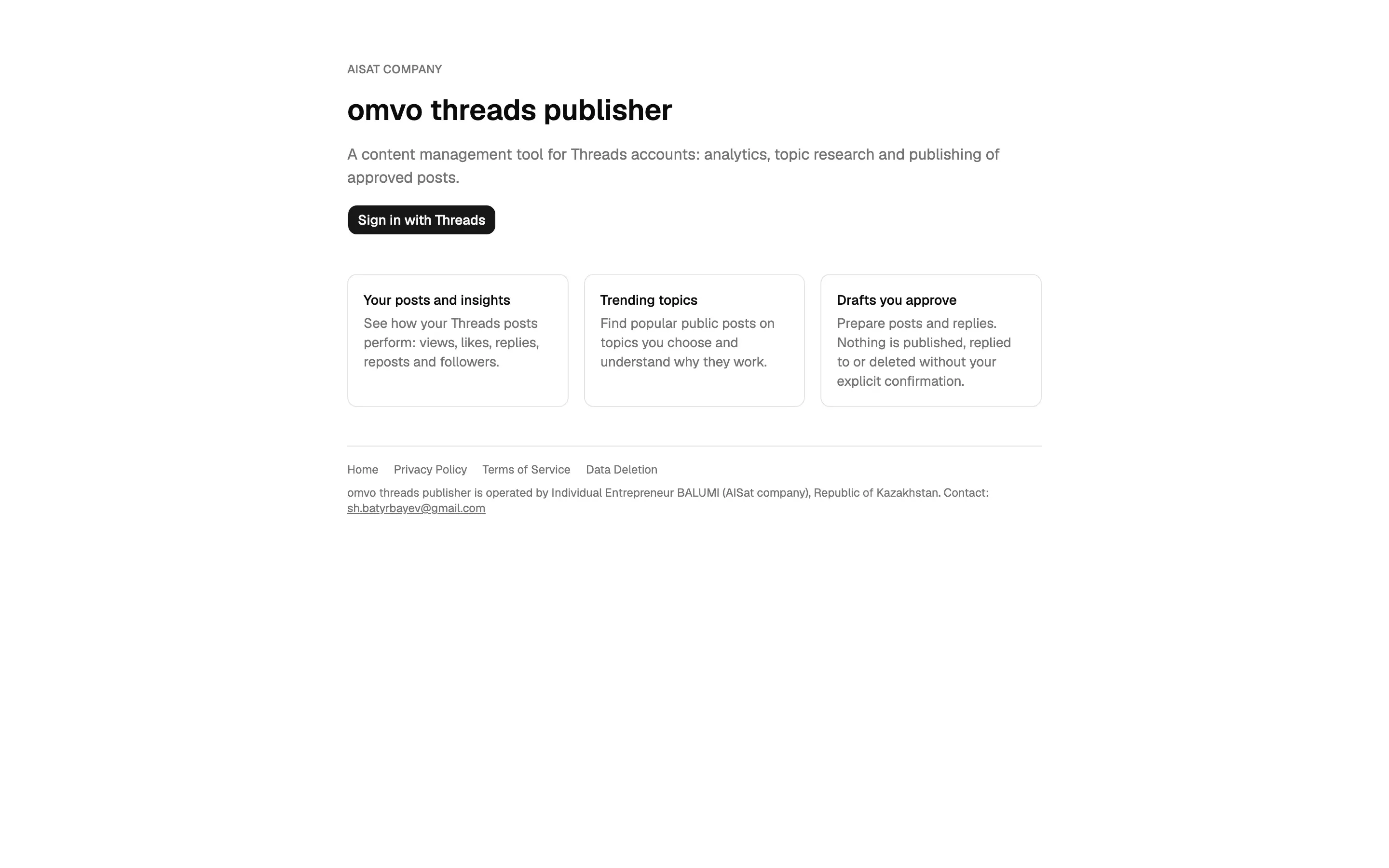 Omvo Threads — screenshot